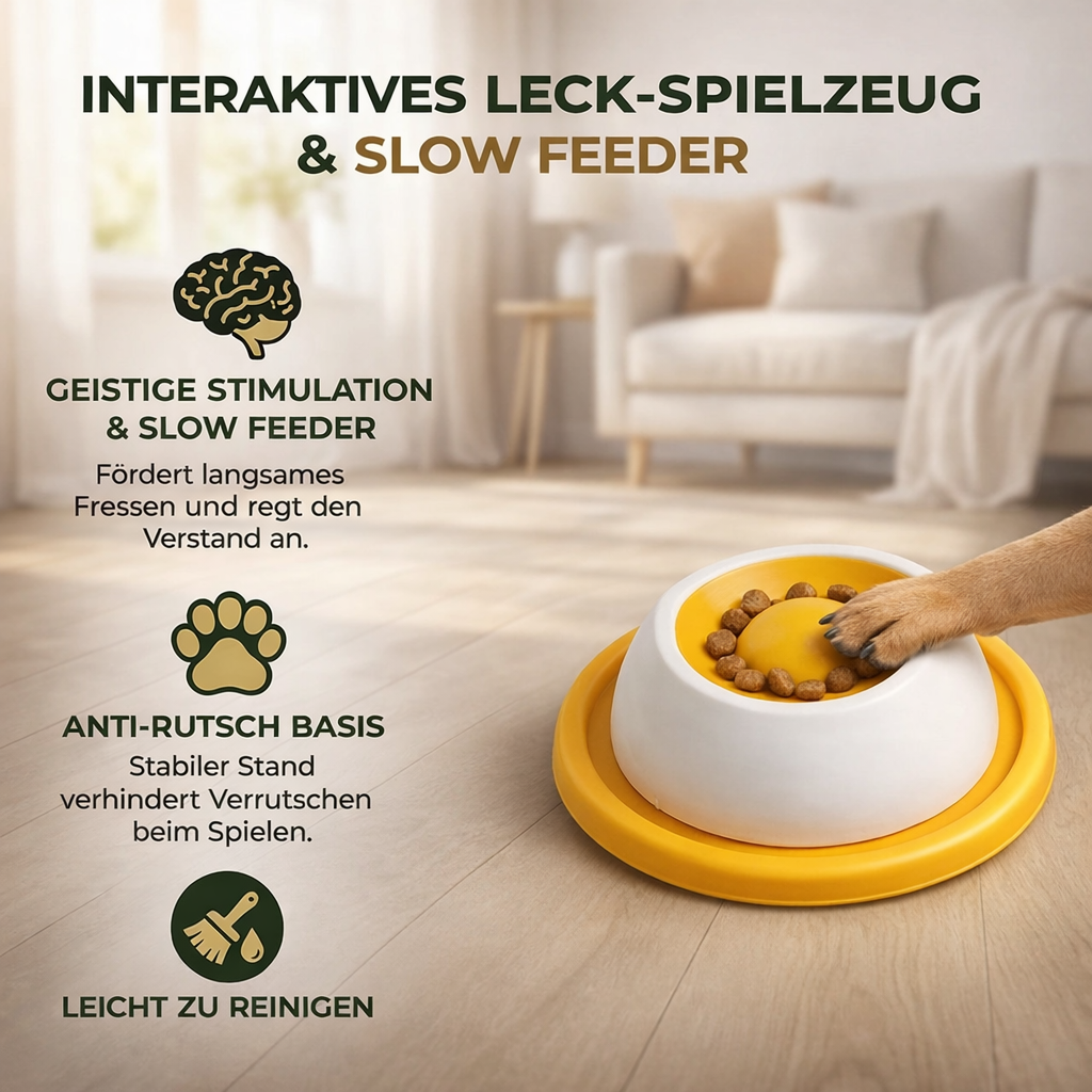 Interaktiver Snack - Leckteller für Katzen und Hunde